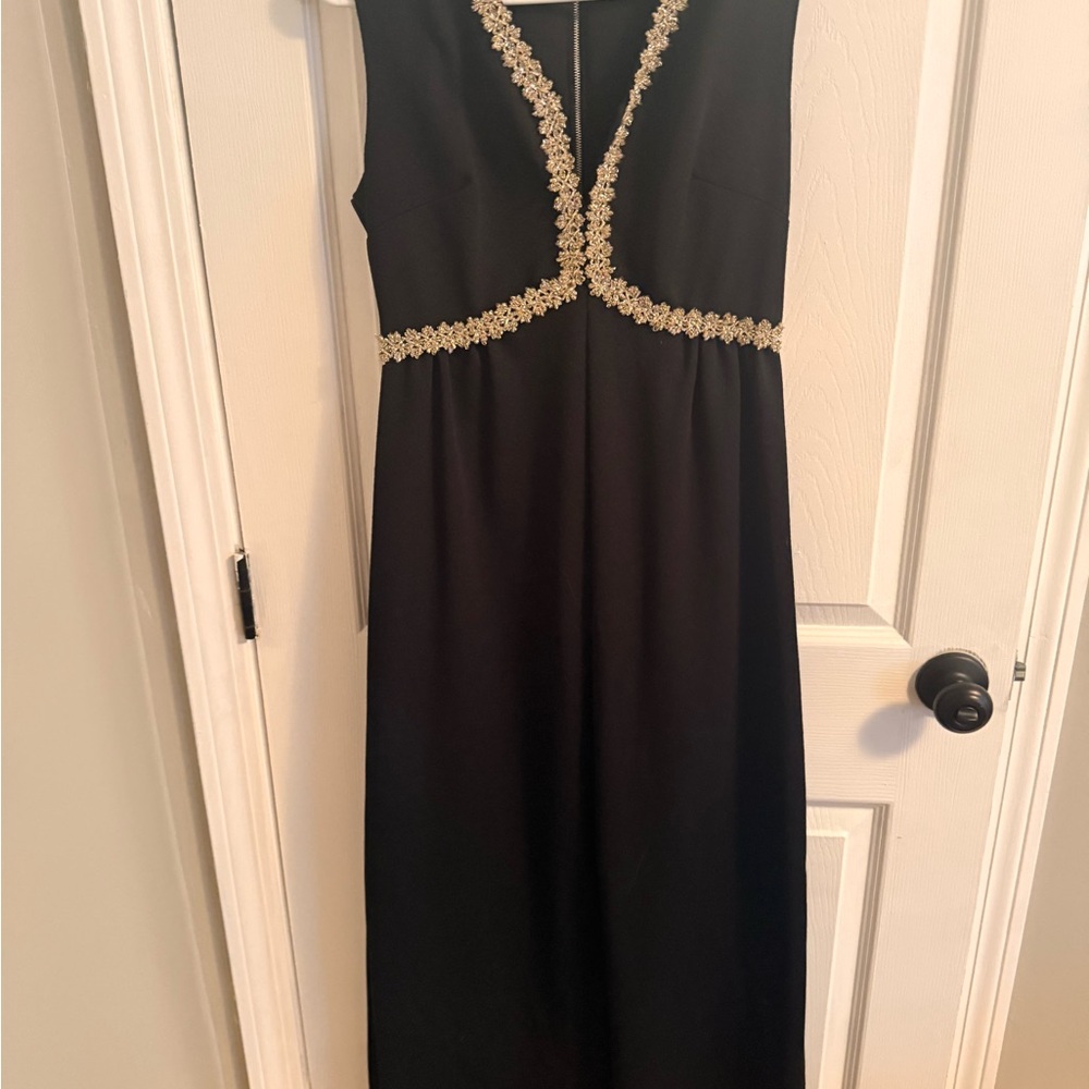 Elegant Black Dress with Gold Accents